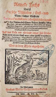 Bild Nr.1: 138-1416 Reineke Fuchs,: (Literatur und illustrierte Bücher bis 19.Jahrhundert)
