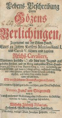 Bild Nr.1: 138-1430 Steigerwald,F.v. (d.i. W.F.v. Pistorius).: (Literatur und illustrierte Bücher bis 19.Jahrhundert)