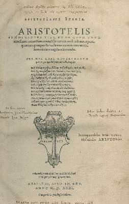 Bild Nr.1: 138-15 Aristoteles.: (Alte Drucke, Handschriften und Theologie)