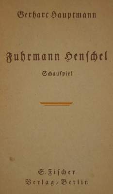 Bild Nr.1: 138-1508 Hauptmann,G.: (Literatur und illustrierte Bücher 20.Jahrhundert - Alte Literatur in modernen Ausgaben)