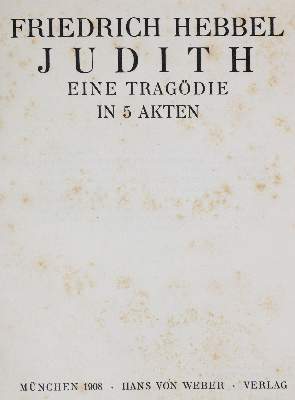 Bild Nr.2: 138-1509 Hebbel,F.: (Literatur und illustrierte Bücher 20.Jahrhundert - Alte Literatur in modernen Ausgaben)