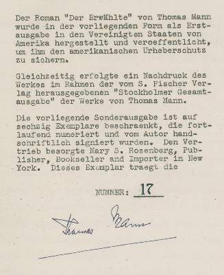 Bild Nr.1: 138-1551 Mann,T.: (Literatur und illustrierte Bücher 20.Jahrhundert - Alte Literatur in modernen Ausgaben)