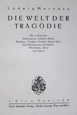 Bild Nr.1: 138-1556 Marcuse, L.,: (Literatur und illustrierte Bücher 20.Jahrhundert - Alte Literatur in modernen Ausgaben)