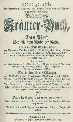 Bild Nr.1: 138-1643 Lonicer,A.: (Botanik, Kräuterbücher)