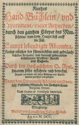 Bild Nr.1: 138-1644 Ryff,W.H. (Pseud.: Q.Apollinaris).: (Botanik, Kräuterbücher)