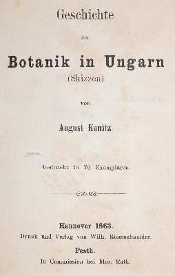 Bild Nr.1: 138-1668 Kanitz,A.: (Botanik, Ungarn)