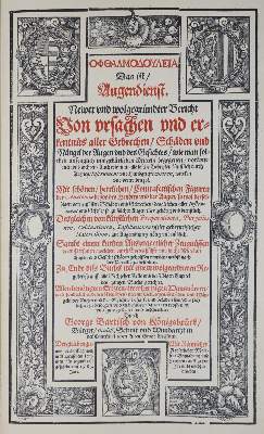Bild Nr.1: 138-1677 Bartisch, Georg von Königsbrück.: (Medizin, Augenheilkunde)