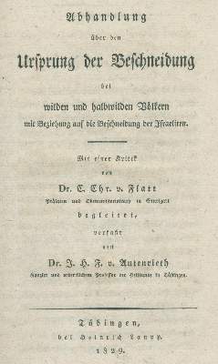Bild Nr.1: 138-1684 Autenrieth,J.H.F.v.: (Medizin, Beschneidung)