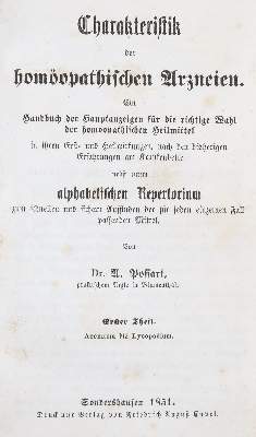 Bild Nr.1: 138-1708 Possart,A.: (Medizin, Homöopathie)