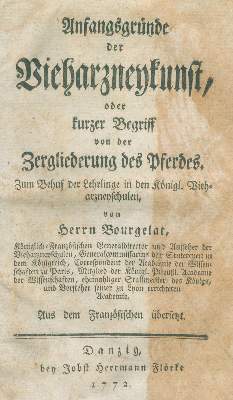Bild Nr.1: 138-1745 Bourgelat,(C.).: (Medizin, Veterinärmedizin)