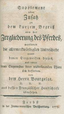 Bild Nr.2: 138-1745 Bourgelat,(C.).: (Medizin, Veterinärmedizin)
