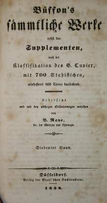 Bild Nr.1: 138-1766 Buffon,(G.L.L.)de.: (Zoologie)