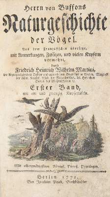 Bild Nr.1: 138-1806 Buffon,(G.L.L.)de.: (Zoologie, Vögel)