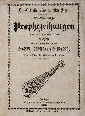Bild Nr.1: 138-1842 Mathioli (Ps.?).: (Verschiedene Gebiete - Varia, Astronomie, Kometen)