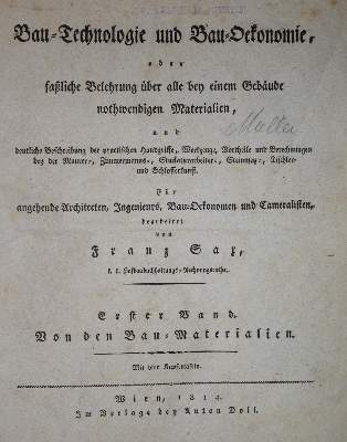 Bild Nr.1: 138-1871 Sax,F.: (Verschiedene Gebiete - Varia, Bauwesen)