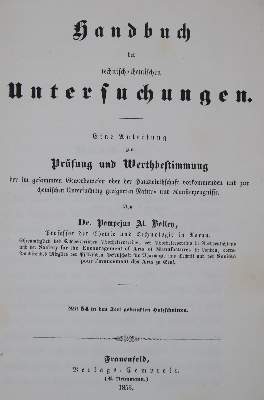 Bild Nr.1: 138-1898 Bolley,P.A.: (Verschiedene Gebiete - Varia, Chemie)