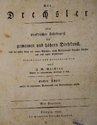 Bild Nr.1: 138-1909 Geissler,J.G.: (Verschiedene Gebiete - Varia, Drechsler)