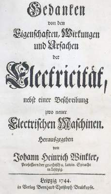 Bild Nr.2: 138-1921 Winkler,J.H.: (Verschiedene Gebiete - Varia, Elektrizität)