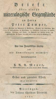Bild Nr.1: 138-1943 MeyerF.A.A.: (Verschiedene Gebiete - Varia, Geologie - Mineralogie u. Paläontologie)
