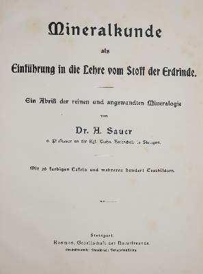 Bild Nr.1: 138-1948 Sammlung: (Verschiedene Gebiete - Varia, Geologie - Mineralogie u. Paläontologie)