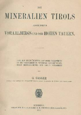 Bild Nr.1: 138-1953 Gasser,G.: (Verschiedene Gebiete - Varia, Geologie - Mineralogie u. Paläontologie, Tirol)