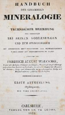 Bild Nr.1: 138-1956 Walchner,F.A.: (Verschiedene Gebiete - Varia, Geologie - Mineralogie u. Paläontologie)