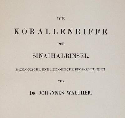 Bild Nr.4: 138-1957 Walther,J.: (Verschiedene Gebiete - Varia, Geologie - Mineralogie u. Paläontologie)