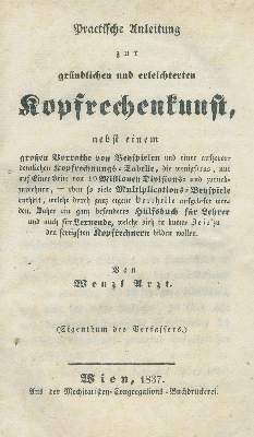 Bild Nr.1: 138-1985 Arzt,W.: (Verschiedene Gebiete - Varia, Mathematik)
