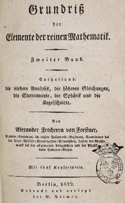 Bild Nr.1: 138-1994 Fortunatus a Brixia,P.F.: (Verschiedene Gebiete - Varia, Mathematik)