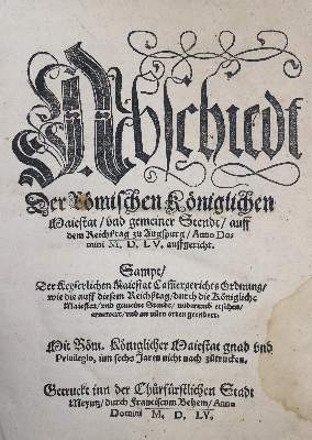 Bild Nr.2: 138-2 Abschiedt: (Alte Drucke, Handschriften und Theologie)
