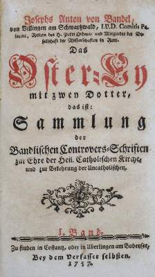 Bild Nr.1: 138-20 Bandel,J.A.v.: (Alte Drucke, Handschriften und Theologie)