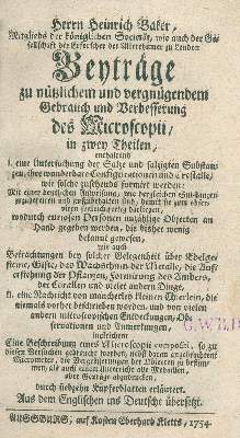 Bild Nr.1: 138-2031 Baker,H.: (Verschiedene Gebiete - Varia, Mikroskopie)