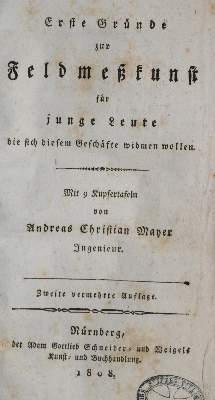 Bild Nr.1: 138-2075 Mayer,A.C.: (Verschiedene Gebiete - Varia, Vermessungswesen)
