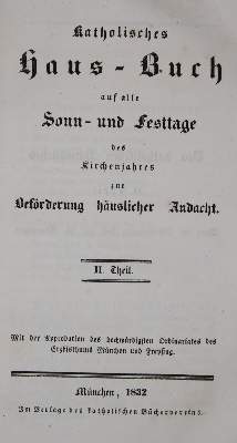 Bild Nr.1: 138-223 Katholisches Haus-Buch: (Alte Drucke, Handschriften und Theologie)