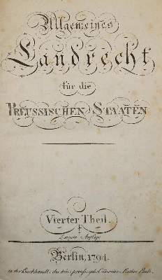 Bild Nr.1: 138-2332 Allgemeines Landrecht: (Deutschland, Preussen)