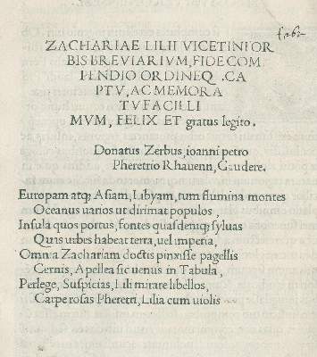 Bild Nr.3: 138-236 Lilius, Zacharias, Bischof von Sebaste.: (Alte Drucke, Handschriften und Theologie)