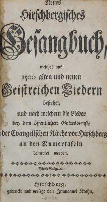 Bild Nr.1: 138-2360 Gesangbuch, Neues Hirschbergisches,: (Deutschland, Schlesien, Hirschberg)