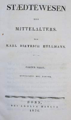 Bild Nr.1: 138-2374 Hüllmann,K.D.: (Deutschland, Städtewesen, Mittelalter)