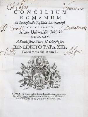 Bild Nr.2: 138-25 Benedict XIII.: (Alte Drucke, Handschriften und Theologie)