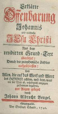 Bild Nr.1: 138-27 Bengel,J.A.: (Alte Drucke, Handschriften und Theologie)