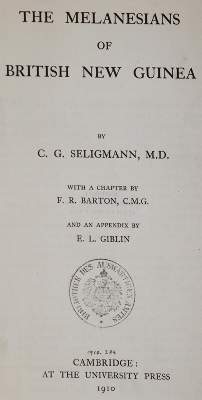 Bild Nr.1: 138-2739 Seligmann,C.G.: (Verschiedene Länder - Geschichte, Südsee)