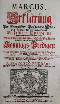 Bild Nr.1: 138-279 Peikhart,F.: (Alte Drucke, Handschriften und Theologie)