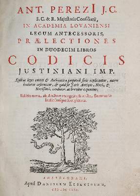 Bild Nr.1: 138-280 Perez,A.: (Alte Drucke, Handschriften und Theologie)