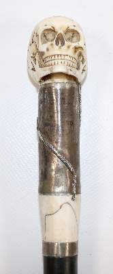 Bild Nr.2: 138-2829 Totenkopf Spazierstock.: (Varia, Memento Mori)
