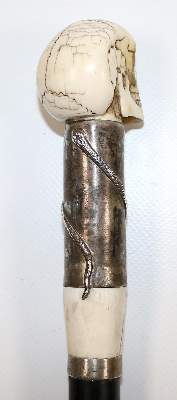 Bild Nr.4: 138-2829 Totenkopf Spazierstock.: (Varia, Memento Mori)