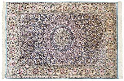 Bild Nr.1: 138-2850 Kashmir Seidenteppich.: (Varia, Teppiche)