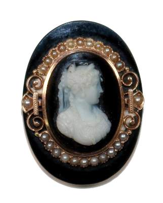 Bild Nr.1: 138-3104 Kameenbrosche,: (Schmuck, Broschen)