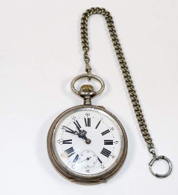 Bild Nr.1: 138-3234 Kutscheruhr in 800 Silber.: (Uhren, Taschenuhren)