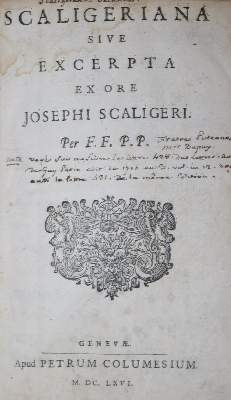Bild Nr.1: 138-324 Scaliger,J.J.: (Alte Drucke, Handschriften und Theologie)