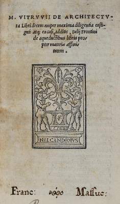 Bild Nr.1: 138-365 Vitruvius,M.: (Alte Drucke, Handschriften und Theologie)